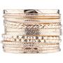 Lux Accessories Rose Gold Tone Aztec Etched Cased Multi Bangle Set of 15