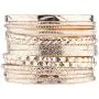 Lux Accessories Rose Gold Tone Aztec Etched Cased Multi Bangle Set of 15 Lux Accessories Rose Gold Tone Aztec Etched Cased Multi Bangle Set of 15
