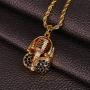 Moca Jewelry Iced Out Headphone Shape Pendant Necklace 18K Gold Plated Bling CZ Simulated Diamond Hip Hop Rapper Chain Necklace for Men Women