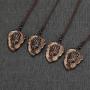 Jovivi Hand Carved Natural Ice Obsidian Healing Crystals Necklace for Men Feng Shui Wealth Pi Xiu Leaf Amulet Charm Gemstone Beads Pendant Protection Jewelry Adjustable Cord