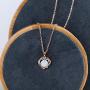 VOLUKA Gift for Women White Opal Heart Pendant Necklace Jewelry for Her