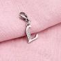 PENQI Initial Letter Pendant Zipper Pull A-Z Alphabet Rhinestone Zipper Pull 26 Letter Jewelry Gift for Women Men