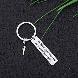 CYTING Lightning Bolt Keychain Be Like A Lightning Bolt Strong and Powerful Inspirational Keychain Lightning Jewelry Encouragement Gift