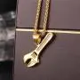 U7 Cool Vintage Sword Design Cross Pendant Necklace for Men - with 22 Inches Chain Stainless Steel Or 18K Gold Plated Jewelry
