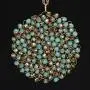 Niumike Handmade Crystal Circle Pendant Necklace for Women Disc Long Statement Necklaces with Box