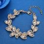 mecresh Flower Teardrop Earring and Bracelets Silver/Gold/Champagne Bridal Jewelry Sets for Women