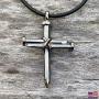 FORGIVEN JEWELRY Antique Nail Cross Necklace Gunmetal Color Finish Made in The USA