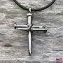 FORGIVEN JEWELRY Antique Nail Cross Necklace Gunmetal Color Finish Made in The USA FORGIVEN JEWELRY Antique Nail Cross Necklace Gunmetal Color Finish Made in The USA
