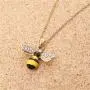 AILUOR Crystal Bumblebee Pendant Necklace, Cute Yellow Enamel Bee Drop Earrings Lovely Honey-Bee Animal Earrings Necklace Insect Dangle Drop Earrings Women Teen Girls Jewelry Sets