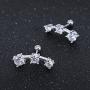 16g Sparkling Cubic Zirconia Stainless Steel Stud Earrings Tragus Helix Conch Cartilage Ear Piercing