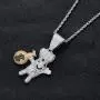 LC8 Jewelry Men Hip Hop Chef Money Bag Chain CZ Dough BOY Pendant Iced Out Bling Rhinestone Crystal Necklace 18K Gold Plated with 24” Stainless Rope Chain LC8 Jewelry Men Hip Hop Chef Money Bag Chain CZ Dough BOY Pendant Iced Out Bling Rhinestone Crystal Necklace 18K Gold Plated with 24” Stainless Rope Chain