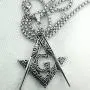 Ahappy-Gold Filled Sculpture Freemasonry Masonic Mason Pendant Necklace 19.68'' 23.6'' 27.55'' 31.5'' N282