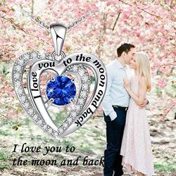 Samity Heart Necklace for Women I Love You to The Moon and Back Necklace Jewelry for Girls Wife Daughter
