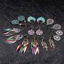 boho earrings set for women fashion bohemian drop dangle for girl with Feather Shaped tassel Vintage Jewelry for Gifts 6-12 pairs