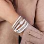 FANCY SHINY Leather Wrap Bracelet Boho Cuff Bracelets Crystal Bead Bracelet with Magnetic Clasp Jewelry Gifts for Women Teen Girls