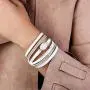 FANCY SHINY Leather Wrap Bracelet Boho Cuff Bracelets Crystal Bead Bracelet with Magnetic Clasp Jewelry Gifts for Women Teen Girls