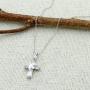 Sterling Silver Dove Cross Pendant Necklace