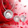 Sheshine Blessing of Love Women Elegant Pearl Pendant Necklace Earrings Set Jewelry Set,Crystal from Swarovski