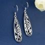 EVER FAITH Womens 925 Sterling Silver 1.8 Inch Simple Open Filigree Tear Drop Hook Dangle Earrings