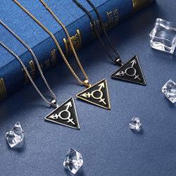 beautlace LGBT Necklaces/Stud Earrings/Set Silver/18K Gold/Black Gun Plated Triangle Pendant Gay & Lesbian Pride Jewelry Set for Men and Women