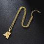Fashion Gold Color Congo Map Pendant Necklace for Women Men Stainless Steel DRC Jewelry Gift