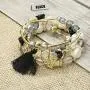 Finrezio 3 Sets Bohemian Beaded Bracelets for Women Multilayer Stretch Stackable Bracelet Set Multicolor Jewelry