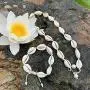KARIDUN Bohemian Hawaiian Beach Seashell Choker Necklaces and Bracelets for Women Adjustable Conch Anklet Turtle Bracelet Turquoise Necklace and Bracelet Set