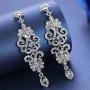 mecresh Gold/Silver Rhinestone Chandelier Wedding Bridal Dangle Earrings
