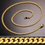 U7 Miami Cuban Chain in Stainless Black Gold Color|Flat Link Necklace NK Cuban Chains for Men and Women,Width 3-12mm,Length 14 Inch-30 Inch.Gift Packed