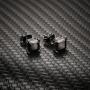 Lanroque Black Plating Sterling Silver and Black CZ Stud Earrings for Men and Women (6mm)