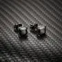 Lanroque Black Plating Sterling Silver and Black CZ Stud Earrings for Men and Women (6mm)