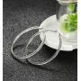 Sterling Silver Inside-Out Hoop Earrings with CZ