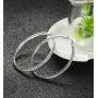 Sterling Silver Inside-Out Hoop Earrings with CZ