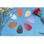 Latiiz Dangle Faux Leather Earrings for Women Lightweight Handmade Colorful Petal Earrings Teardrop Sets as Lovely Outfit Jewelry