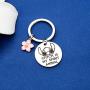 FAADBUK Funny Stitch Keychain Stitch Inspired Gifts Stitch is My Spirit Animal Jewelry Ohana Keychain Hibiscus Flower Charm Jewelry
