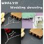 Udalyn Rhinestone Bridesmaid Jewelry Sets for Women Necklace and Earring Set for Wedding with Crystal Bracelet