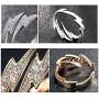 MIXIA 18K Rose Gold Tone Adjustable Open Finger Rings Lightning Bolt for Women Shining Cubic Zircon CZ Ring Fashion Jewelry