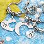 lauhonmin 3pcs Big Sis Middle Sis Little Sis Love Heart Charm Pendant Bracelet Set Family Jewelry Gift for Sister