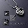 Heart Memorial Necklace Cremation Jewelry for Pet/Human Ashes Cremation Necklace