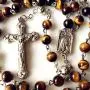 elegantmedical CATHOLIC Tiger Eye & Silver Rose Beads ROSARY CROSS crucifix necklace elegantmedical CATHOLIC Tiger Eye & Silver Rose Beads ROSARY CROSS crucifix necklace