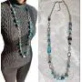 Firstmeet Chunky Crystal Coloured Glaze Beads Long Necklace for Women Firstmeet Chunky Crystal Coloured Glaze Beads Long Necklace for Women