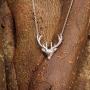 SUVANI Sterling Silver Vintage Stag Deer Elk Head Pendant Necklace 17.5 inches Women Jewelry
