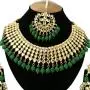 Finekraft Meena Kundan Bridal Wedding Designer Gold Plated Pearls Necklace Jewelry Set Finekraft Meena Kundan Bridal Wedding Designer Gold Plated Pearls Necklace Jewelry Set