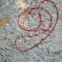 SymbolicDesign Silver Cross Necklace with red Strike for Good Luck and Protection
