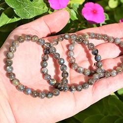 Zenergy Gems Charged Premium Natural Crystal 8mm Bead Bracelet + Moroccan Selenite Charging Crystal [Included]