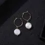 PengJin Womens pearl drop earrings, hypoallergenic copper, nature fashionable and elegant jewelry, suitable for girls birthday wedding