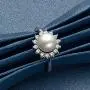 Freshwater Cultured Pearl Ring 8mm Round White Pearl Ring with Cubic Zirconia Simulated Diamonds in Sterling Silver Jewelry Gift for Women Sizes 5-8 Freshwater Cultured Pearl Ring 8mm Round White Pearl Ring with Cubic Zirconia Simulated Diamonds in Sterling Silver Jewelry Gift for Women Sizes 5-8