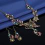 Crystal Necklace and Earring Sets for Women Bridal Bridesmaid Wedding Party Costume Jewelry for Bride Mom Mother Birthday Valentines Day Christmas Gifts