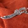 Engraved Silver PT Imam Ali Sword Dhul-Fiqar Necklace Islamic Islam Muslim Gift