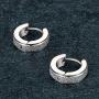 Aroncent Stainless Steel 8 Pairs Mens Small Hoop Huggie Hinged Earrings Set 4mm